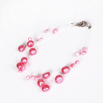 Perlenarmband Perlenarmkette Süßwasserperlen Armkette rosa/pink